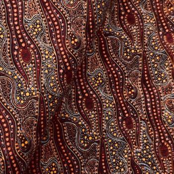 BROWN SPIRIT DREAMING Aborigines Stoff aus Australien